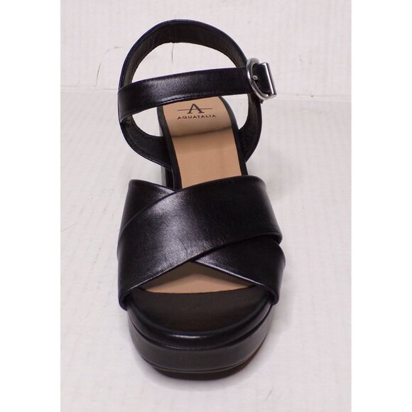🆕 AQUATALIA Mianna Platform Block Heel Sandal Shoes Black 8 - Picture 7 of 10